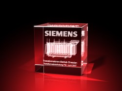 Kundengeschenke: Siemens Transformator – Glaswürfel